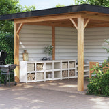 Outdoor Kitchen Cabinets MEPPEL 3 pcs White Solid Wood Pine