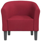 Tub Chair Wine Red Fabric - Side View