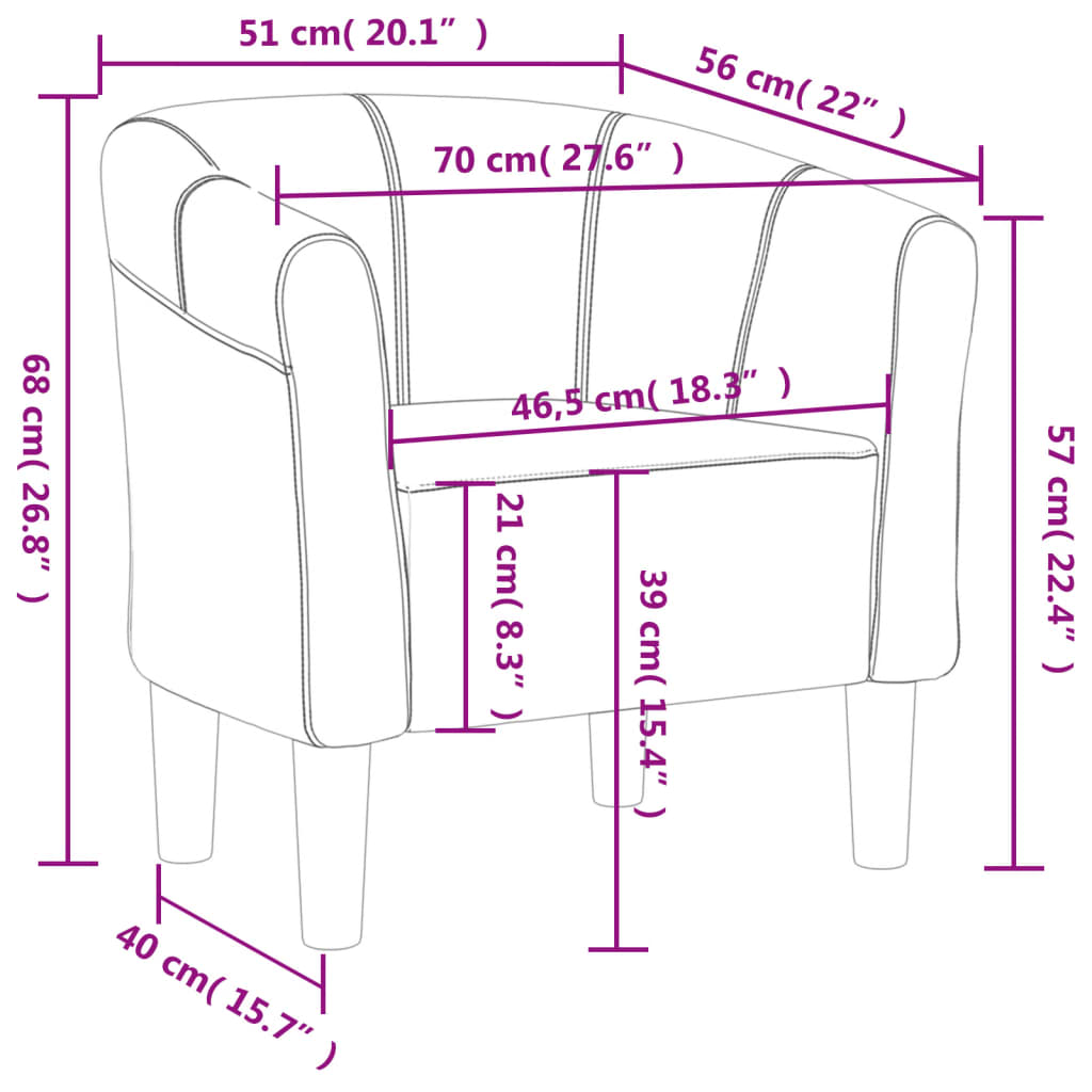 Tub Chair Dark Grey Fabric