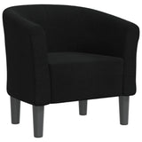 Tub Chair Black Fabric - Front View