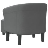 Tub Chair with Footstool Dark Grey Fabric - 45-Degree Angle