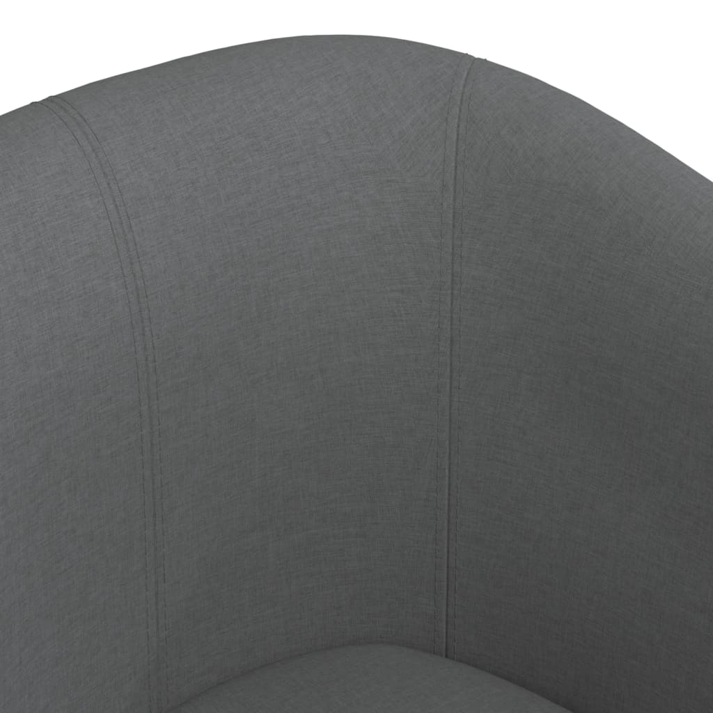 Tub Chair with Footstool Dark Grey Fabric