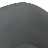 Tub Chair with Footstool Dark Grey Fabric