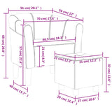 Tub Chair with Footstool Dark Grey Fabric