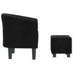 Tub Chair with Footstool Black Fabric