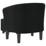 Tub Chair with Footstool Black Fabric - 45-Degree Angle