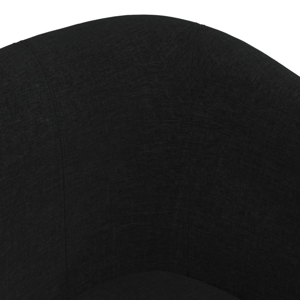 Tub Chair with Footstool Black Fabric