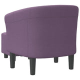 Tub Chair with Footstool Purple Fabric - 45-Degree Angle