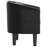 Tub Chair Black Faux Leather - Top-Down View