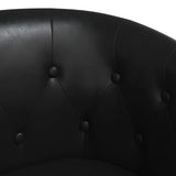 Tub Chair Black Faux Leather - Rear View