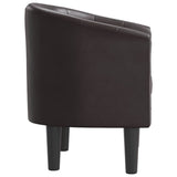Tub Chair Brown Faux Leather