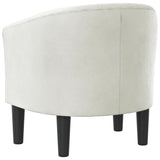 Tub Chair White Faux Leather - 45-Degree Angle