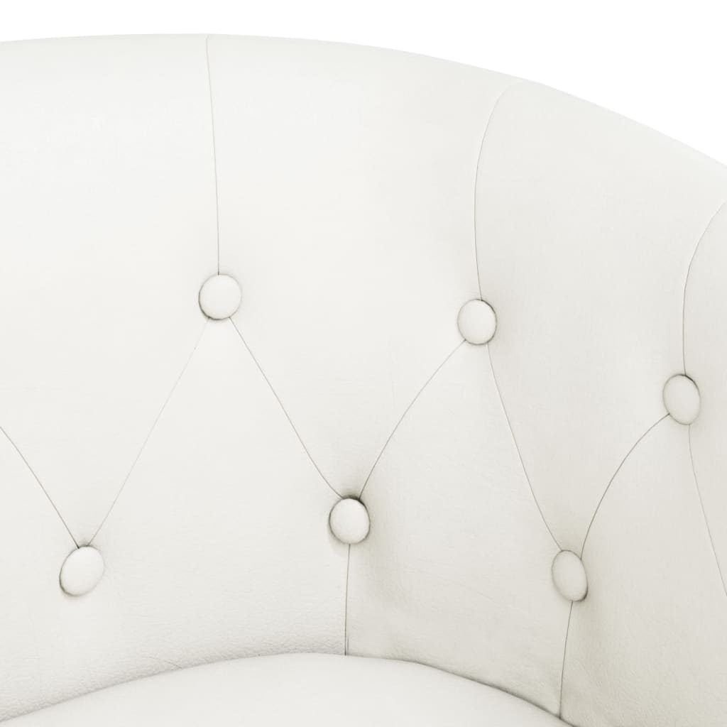 Tub Chair White Faux Leather