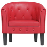 Tub Chair Red Faux Leather