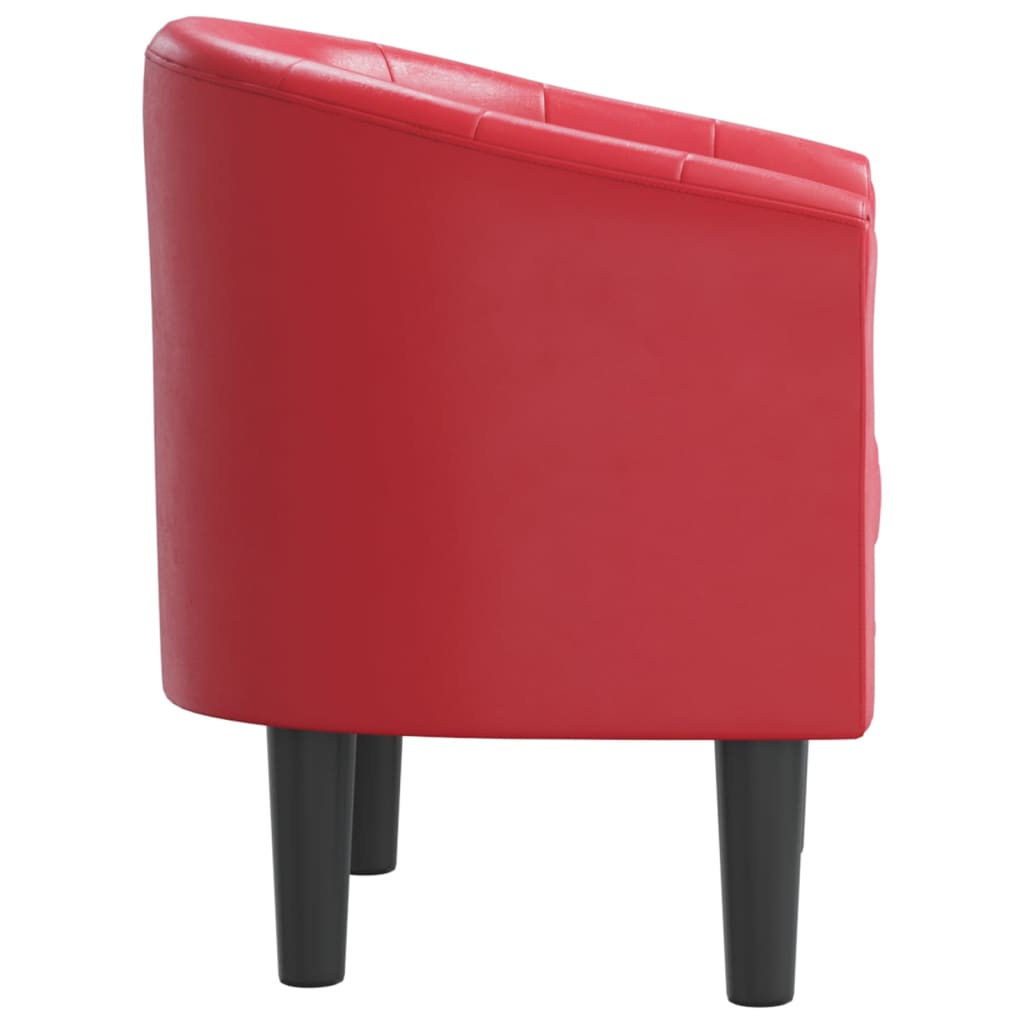 Tub Chair Red Faux Leather