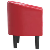 Tub Chair Red Faux Leather - Top-Down View