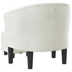 Tub Chair with Footstool White Faux Leather