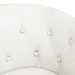 Tub Chair with Footstool White Faux Leather