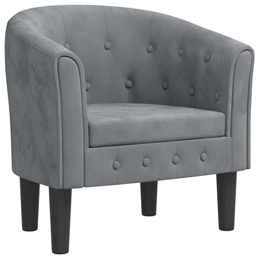 Tub Chair Dark Grey Velvet