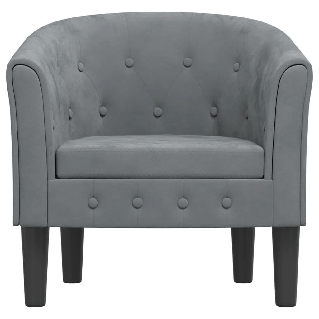 Tub Chair Dark Grey Velvet