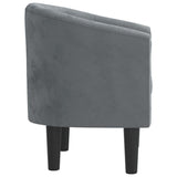 Tub Chair Dark Grey Velvet - Top-Down View