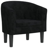 Tub Chair Black Velvet - Front View