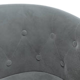 Tub Chair with Footstool Dark Grey Velvet - Rear View