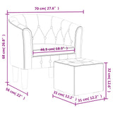 Tub Chair with Footstool Dark Grey Velvet - Low Angle