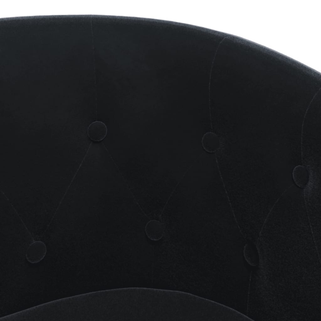Tub Chair with Footstool Black Velvet