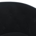 Tub Chair with Footstool Black Velvet