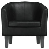 Tub Chair Black Faux Leather - Side View