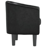 Tub Chair Black Faux Leather - Top-Down View