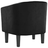 Tub Chair Black Faux Leather - 45-Degree Angle