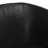 Tub Chair Black Faux Leather - Rear View