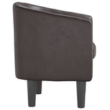 Tub Chair Brown Faux Leather - Top-Down View