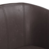 Tub Chair Brown Faux Leather - Rear View