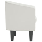 Tub Chair White Faux Leather - Top-Down View