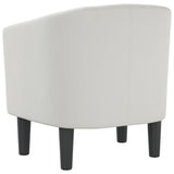 Tub Chair White Faux Leather - 45-Degree Angle