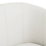 Tub Chair White Faux Leather