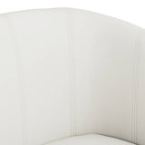 Tub Chair White Faux Leather - Rear View