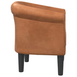 Tub Chair Brown Faux Leather - Top-Down View