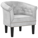 Tub Chair Silver Faux Leather - Front View