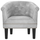 Tub Chair Silver Faux Leather
