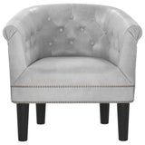Tub Chair Silver Faux Leather - Side View