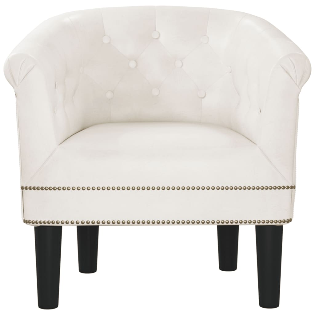 Tub Chair White Faux Leather