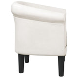 Tub Chair White Faux Leather - Top-Down View