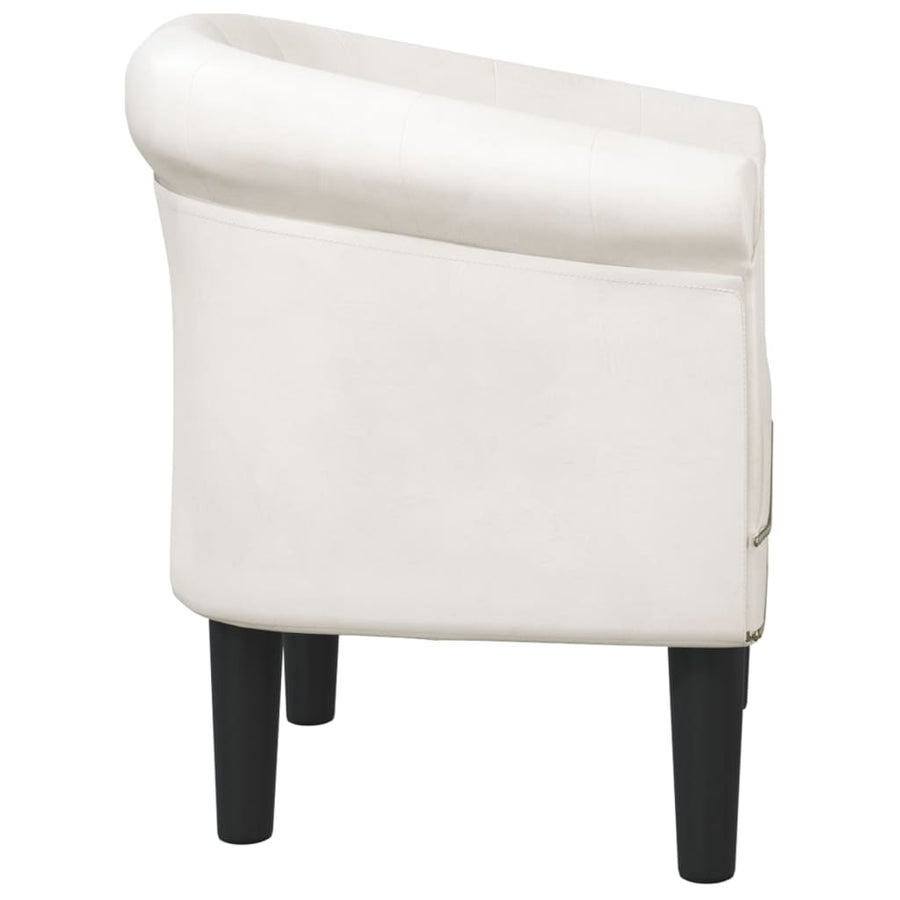 Tub Chair White Faux Leather