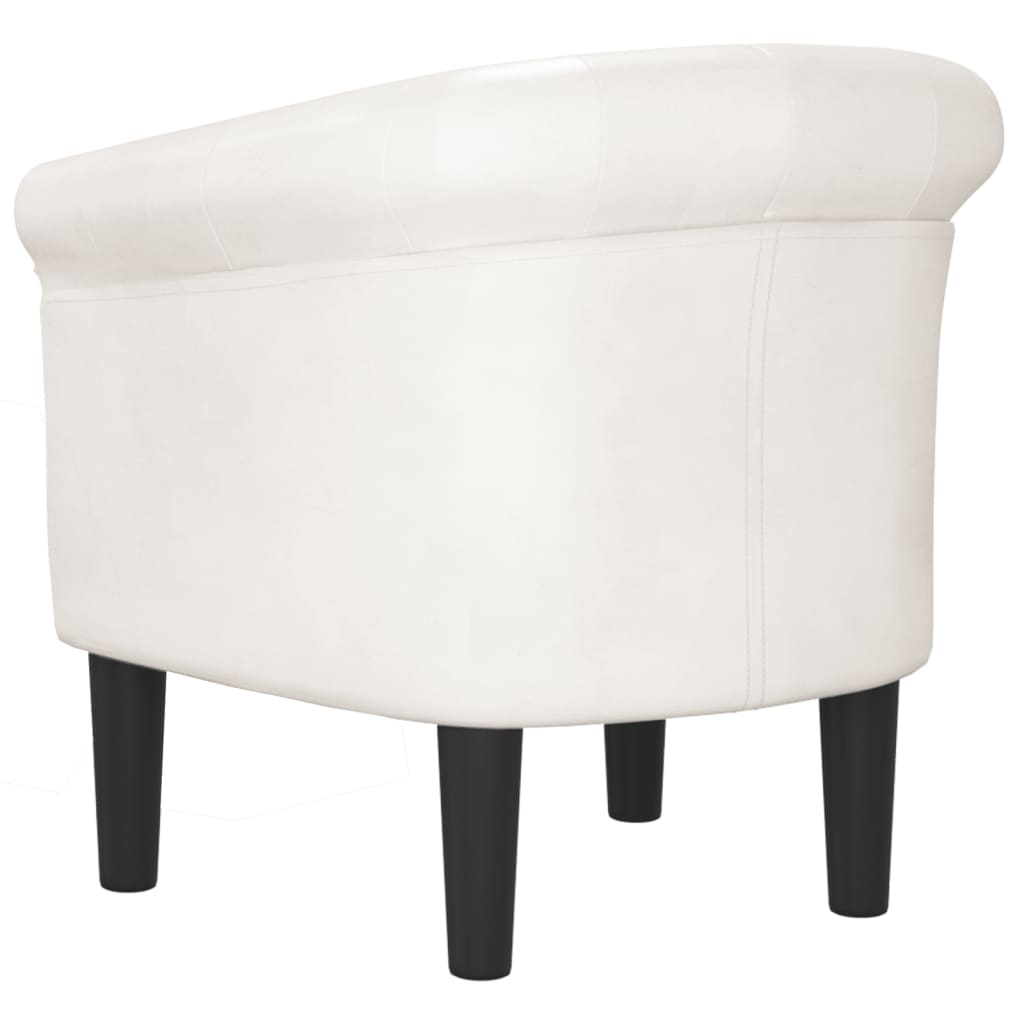 Tub Chair White Faux Leather