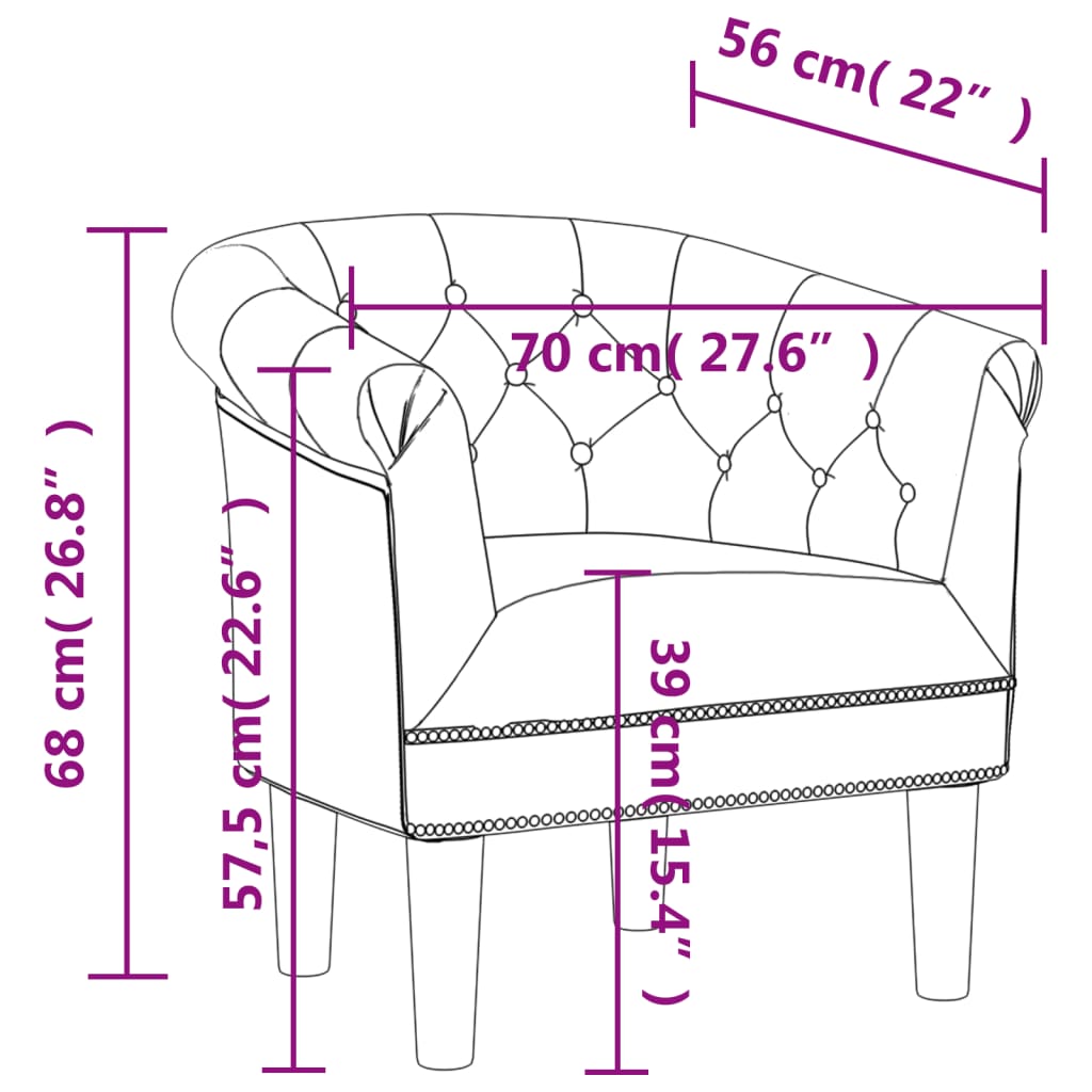 Tub Chair White Faux Leather