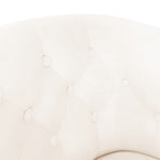 Tub Chair with Footstool White Faux Leather